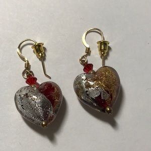 Valentine's Day Heart earrings in silver and gold tones, Valentine